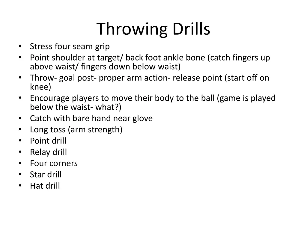 throwing drills