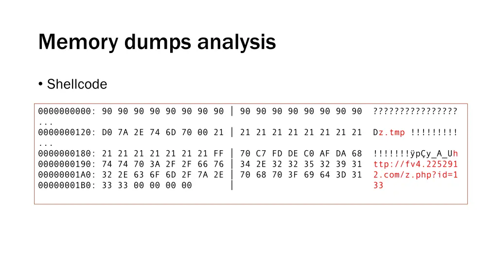 memory dumps analysis 2