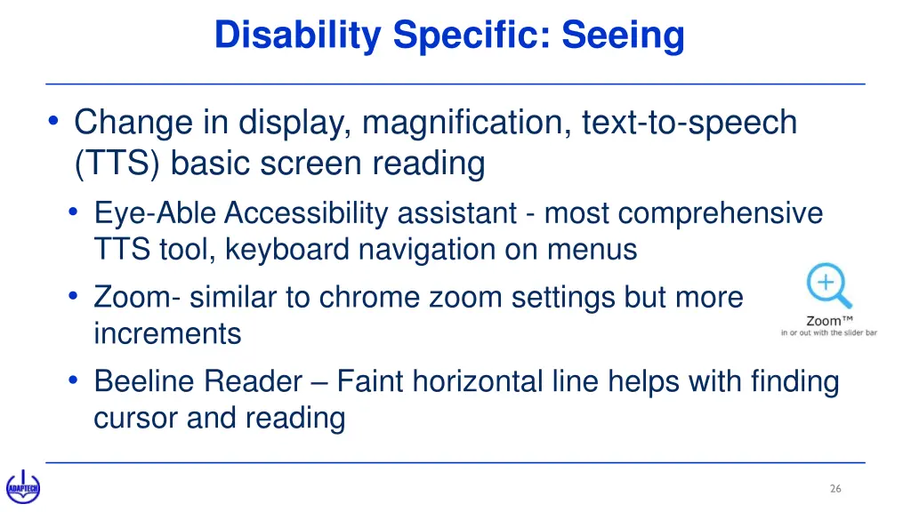 disability specific seeing