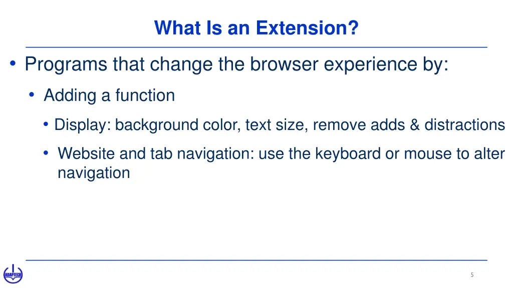 what is an extension