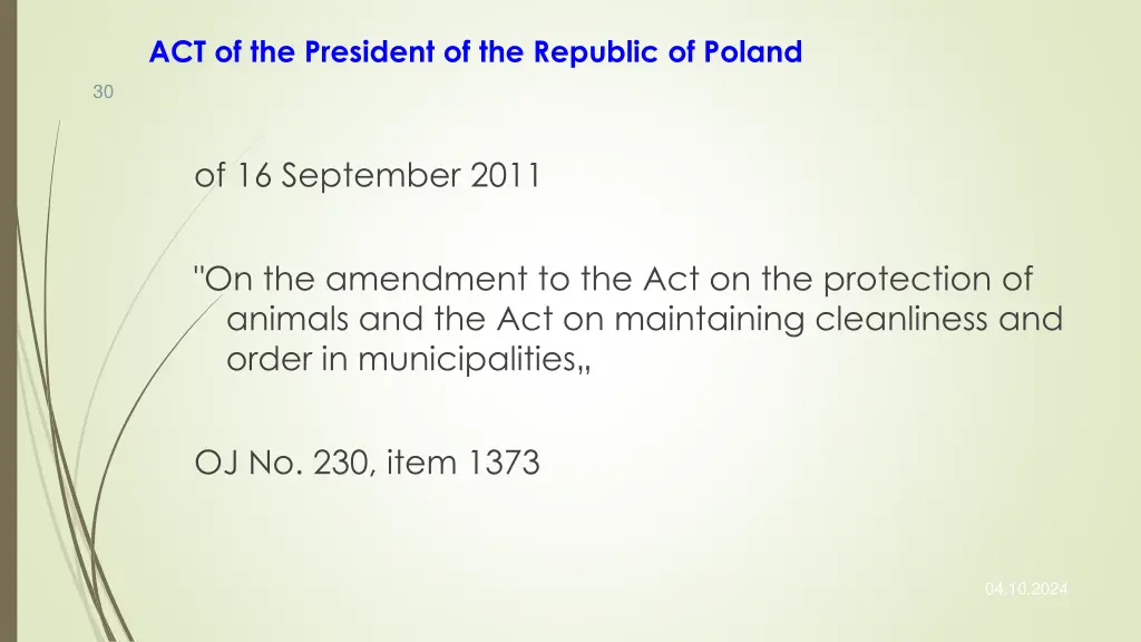 act of the president of the republic of poland