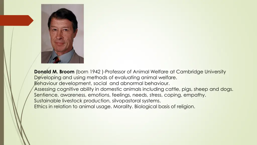 donald m broom born 1942 professor of animal