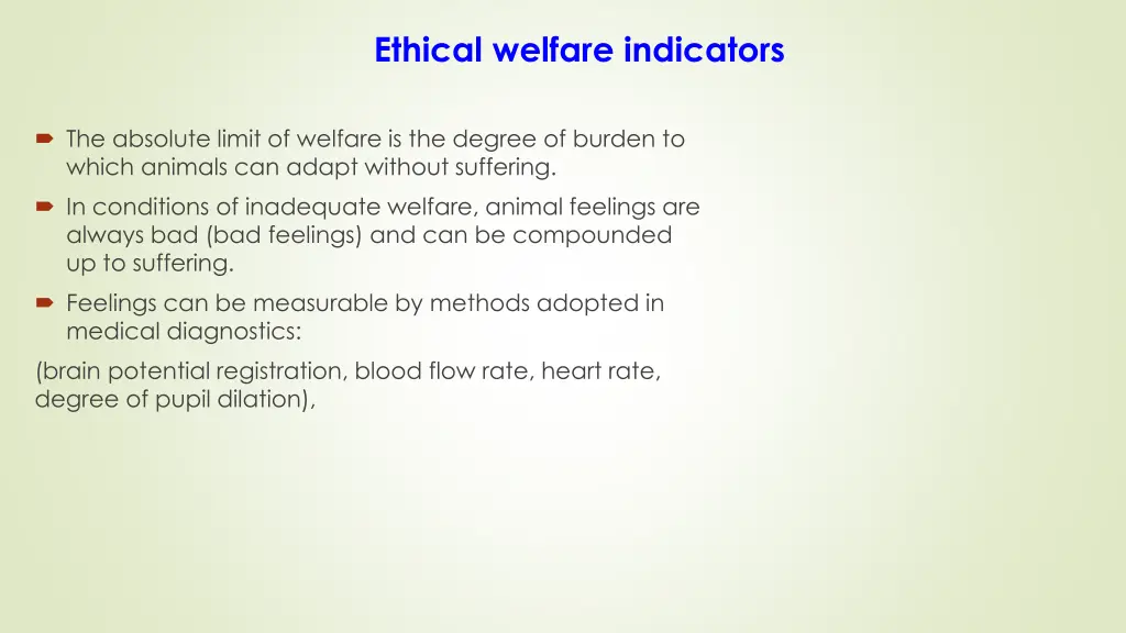 ethical welfare indicators