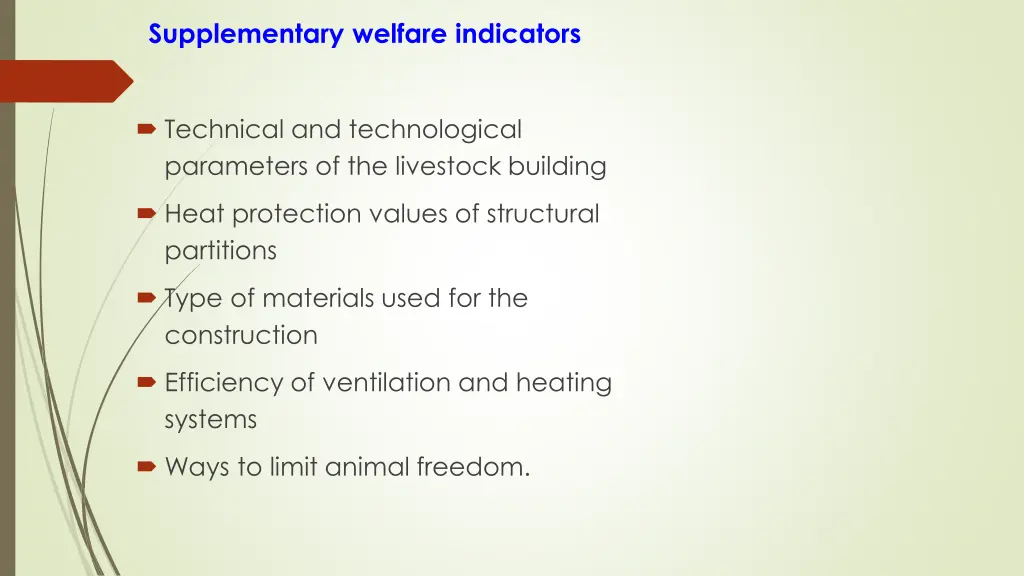 supplementary welfare indicators