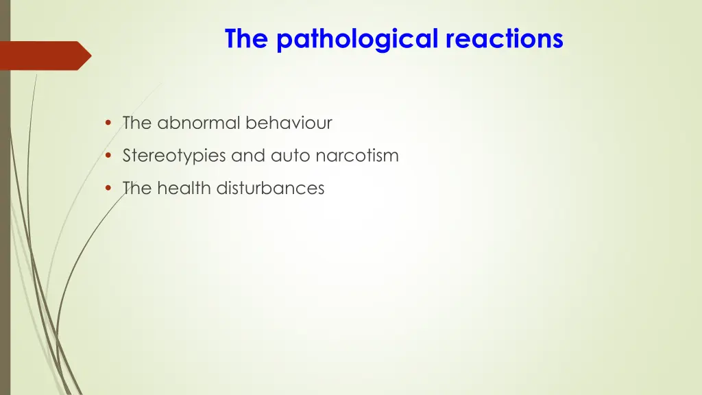 the pathological reactions