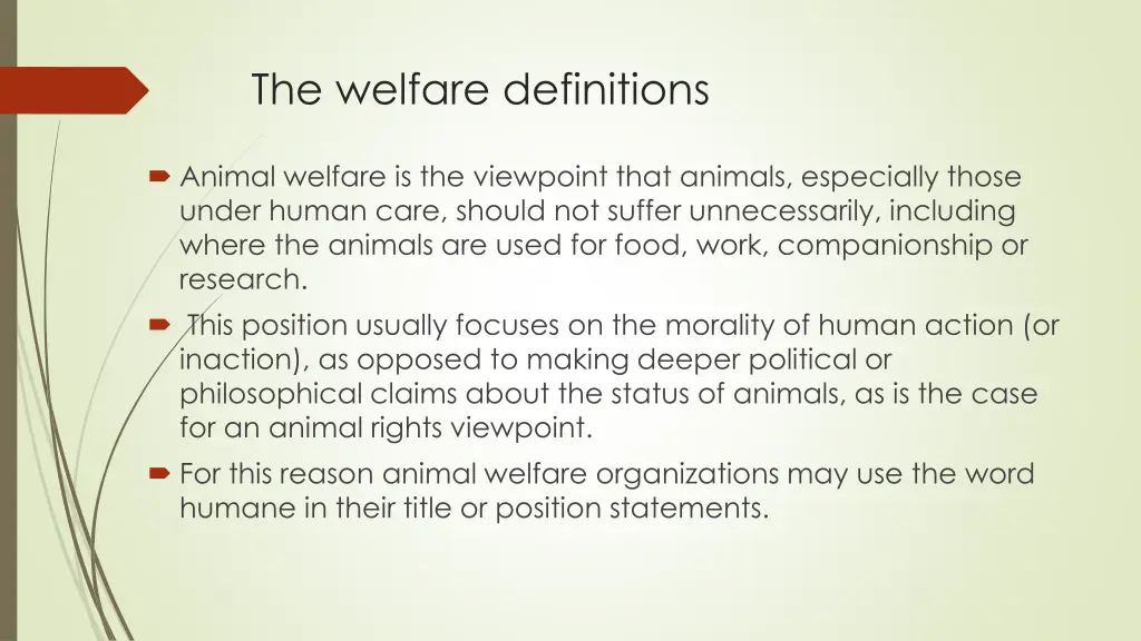 the welfare definitions 1