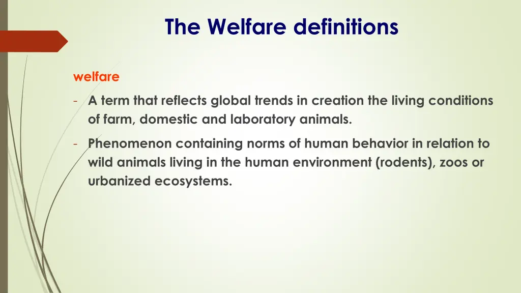 the welfare definitions