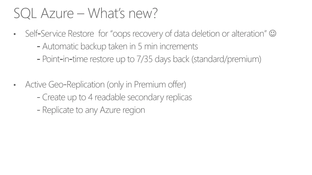 self service restore for oops recovery of data