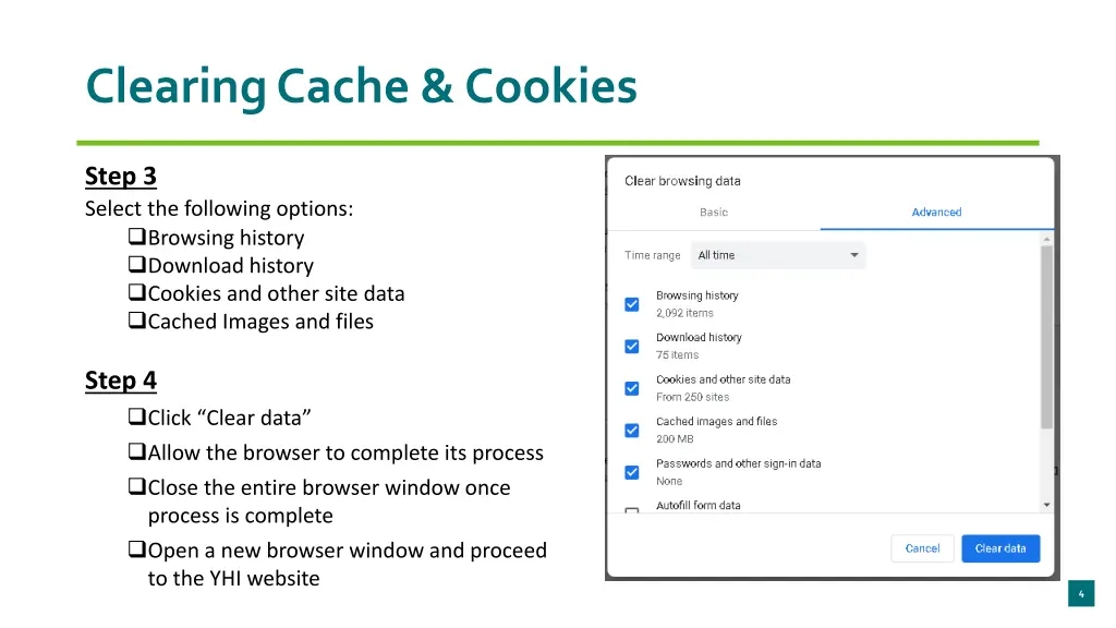 clearing cache cookies 2