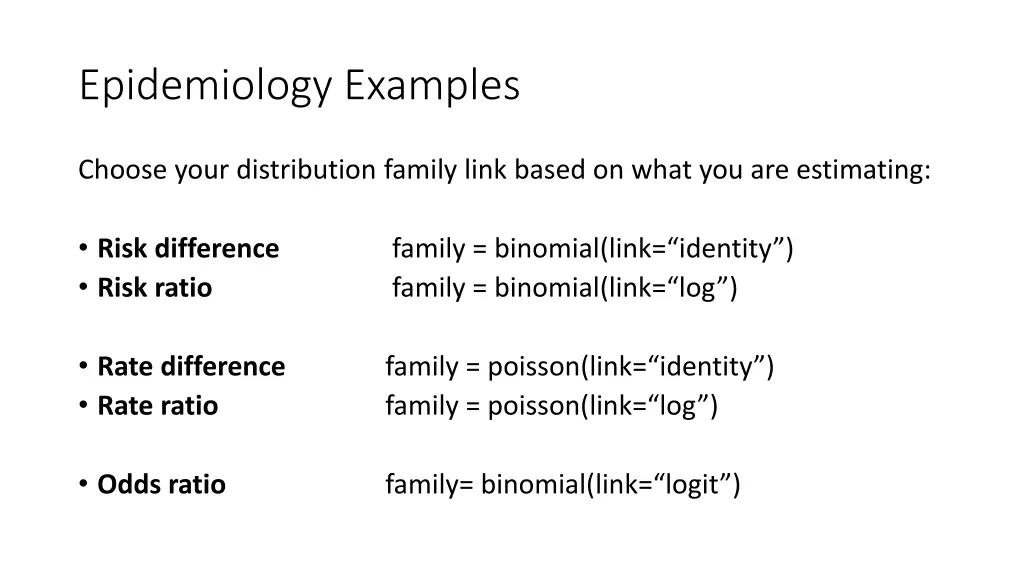 epidemiology examples