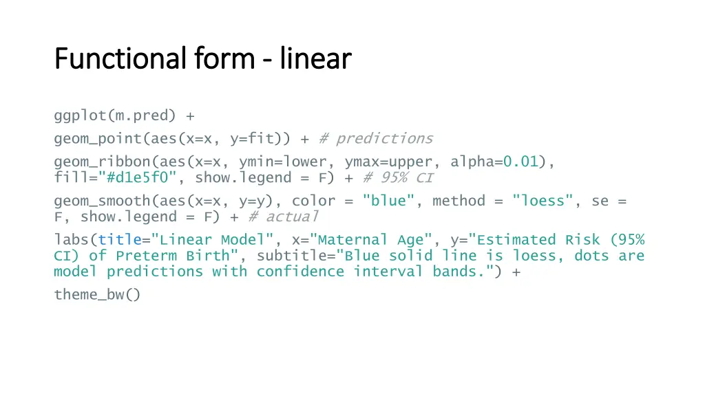 functional form functional form linear 3