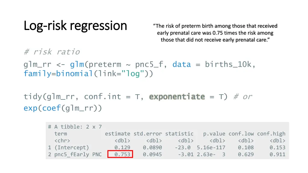 log log risk regression risk regression