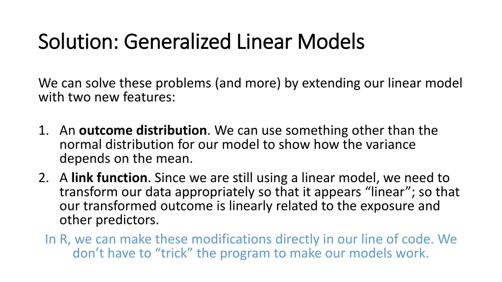 solution generalized linear models solution