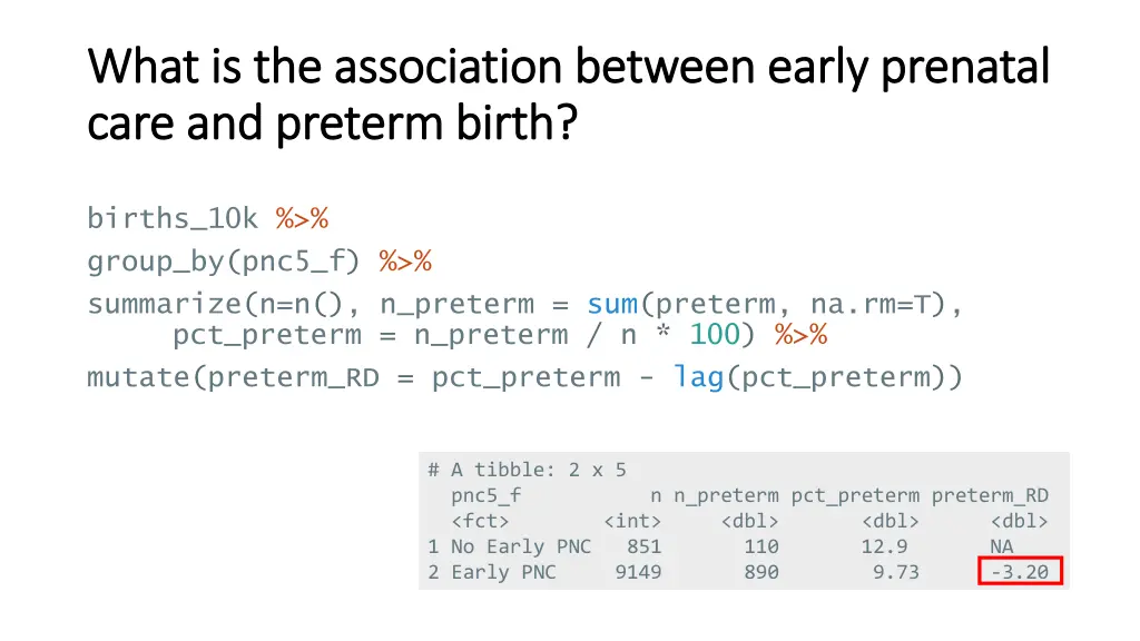 what is the association between early prenatal