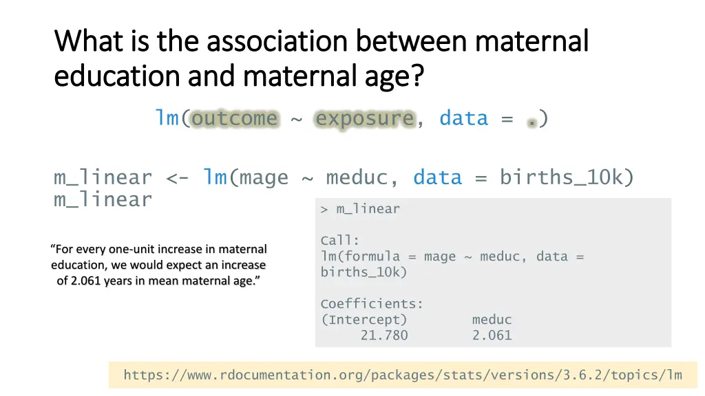 what is the association between maternal what 2