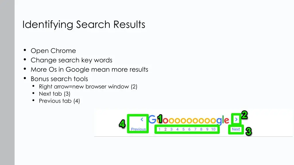 identifying search results