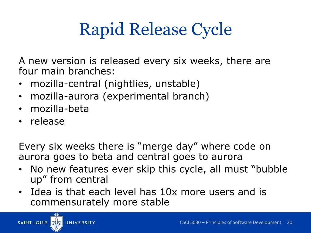 rapid release cycle