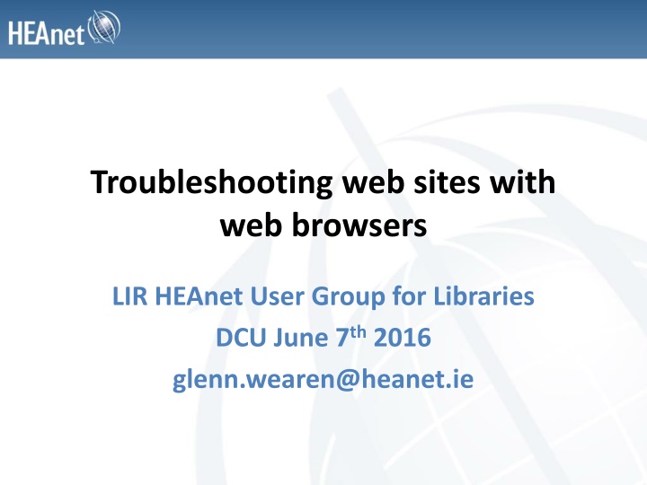 troubleshooting web sites with web browsers