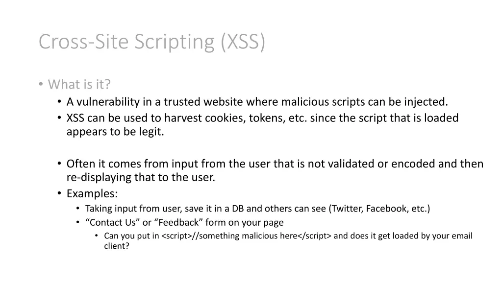 cross site scripting xss