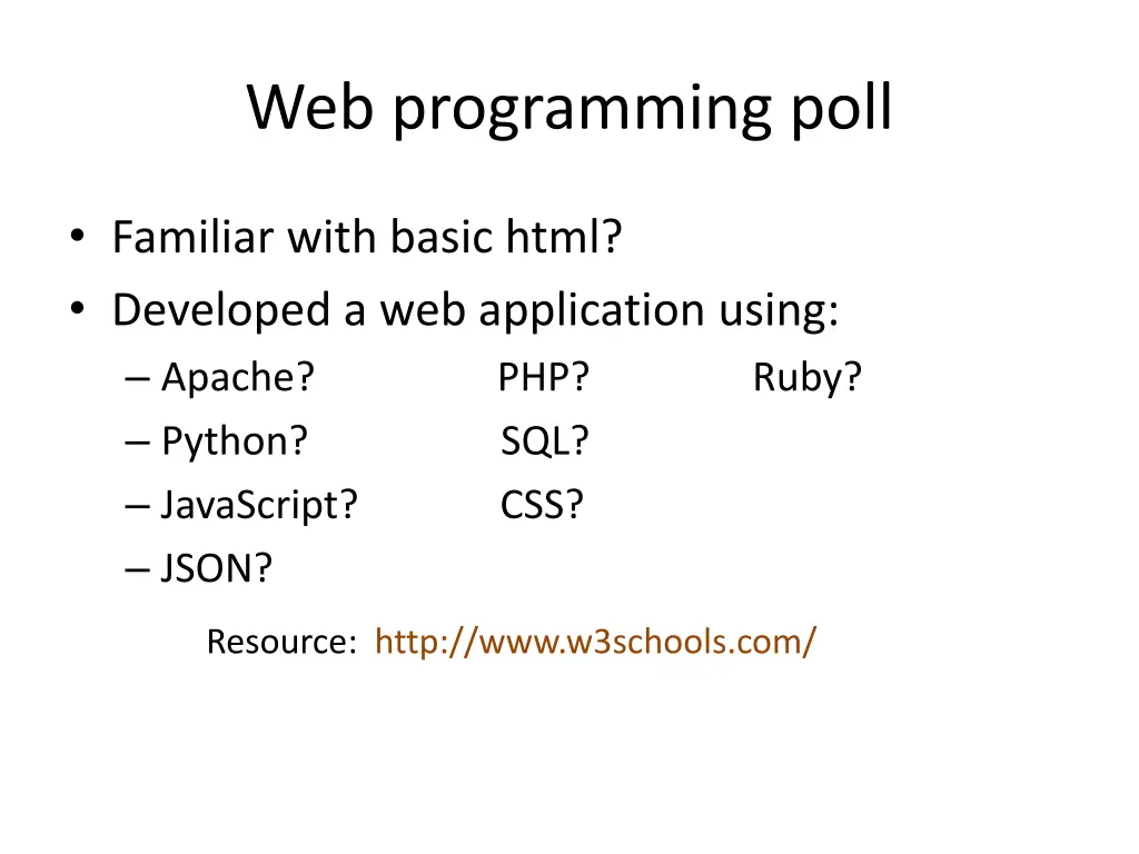 web programming poll