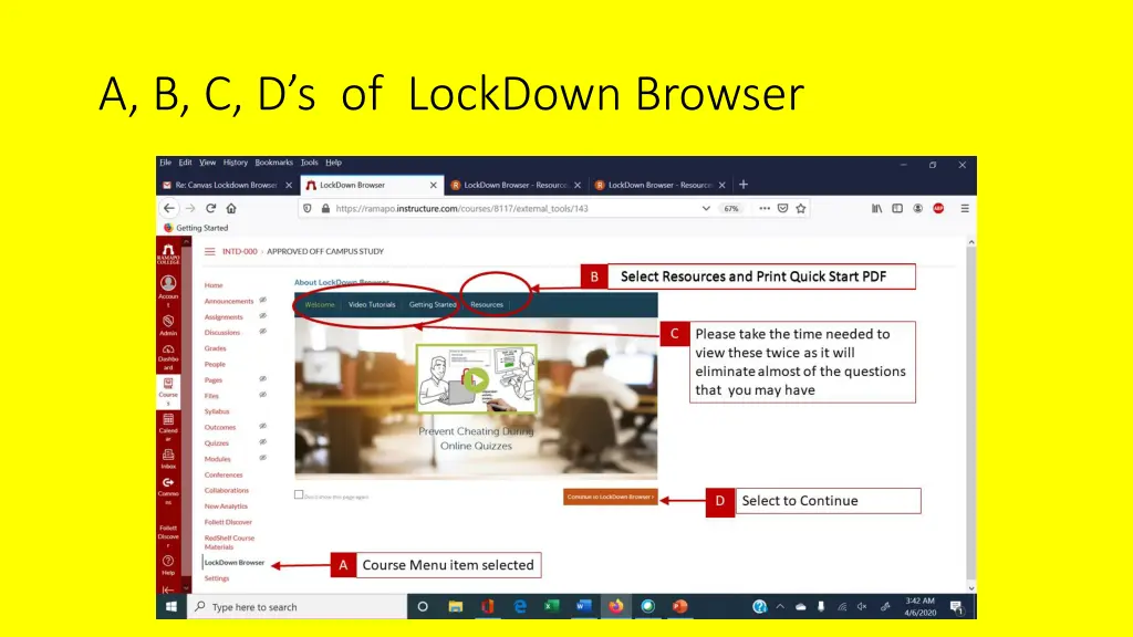 a b c d s of lockdown browser