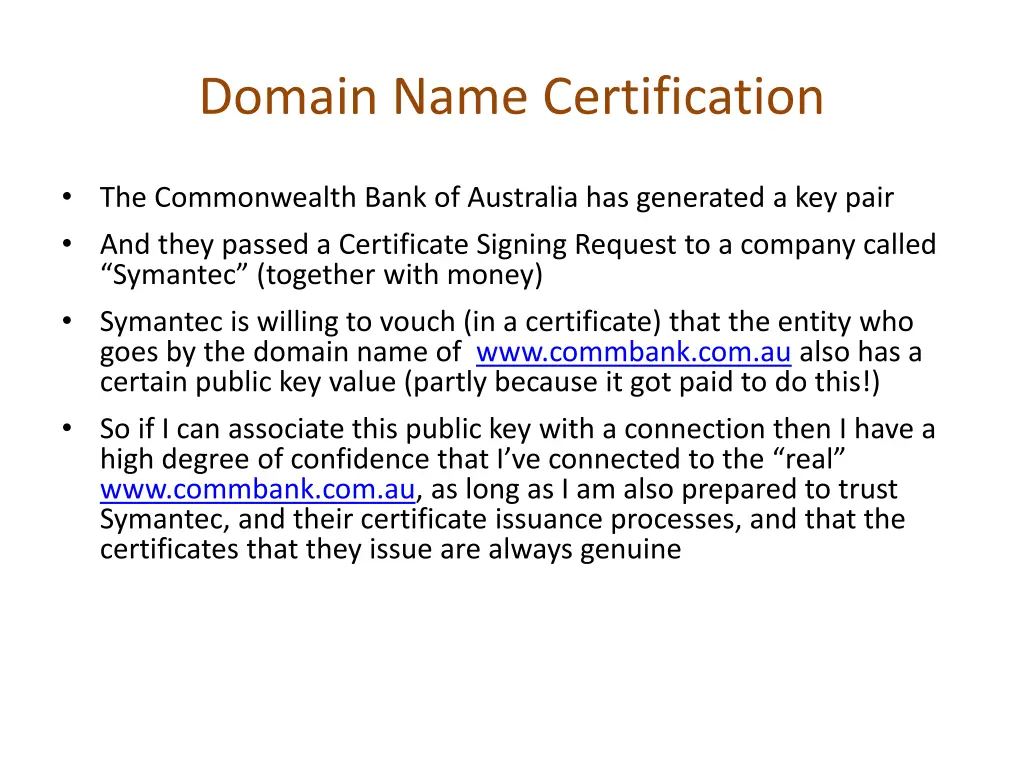 domain name certification