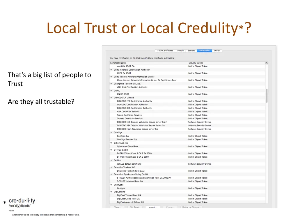 local trust or local credulity