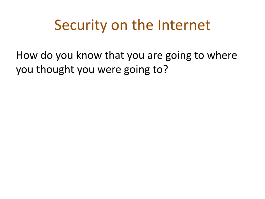 security on the internet