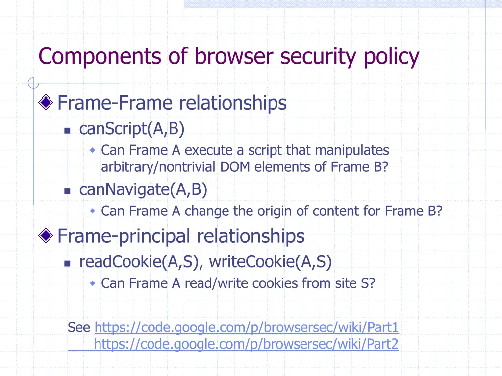 components of browser security policy