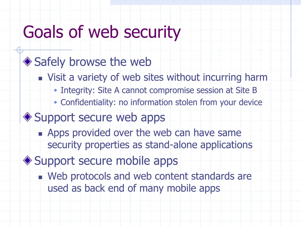 goals of web security