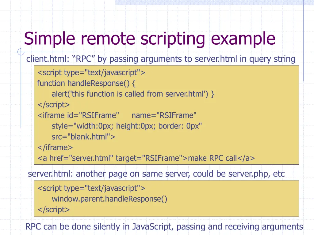 simple remote scripting example