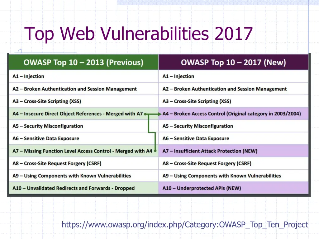 top web vulnerabilities 2017