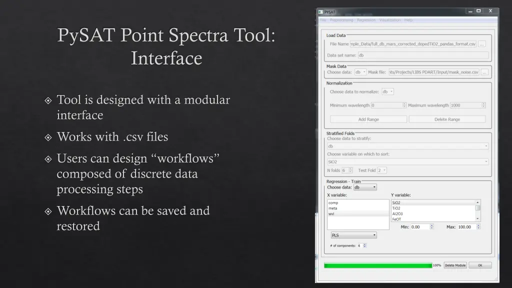 pysat point spectra tool interface