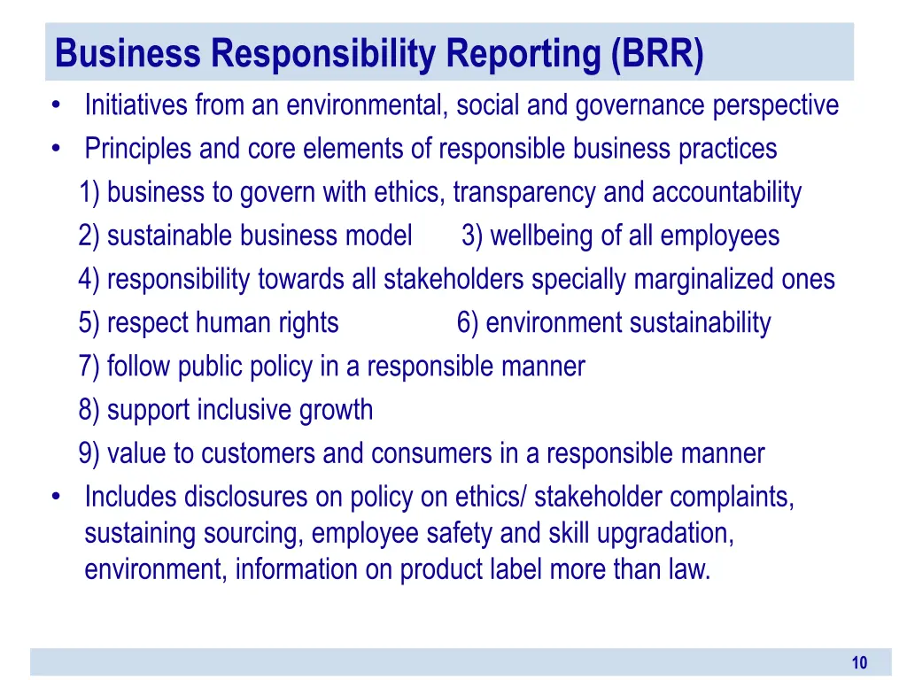 business responsibility reporting brr