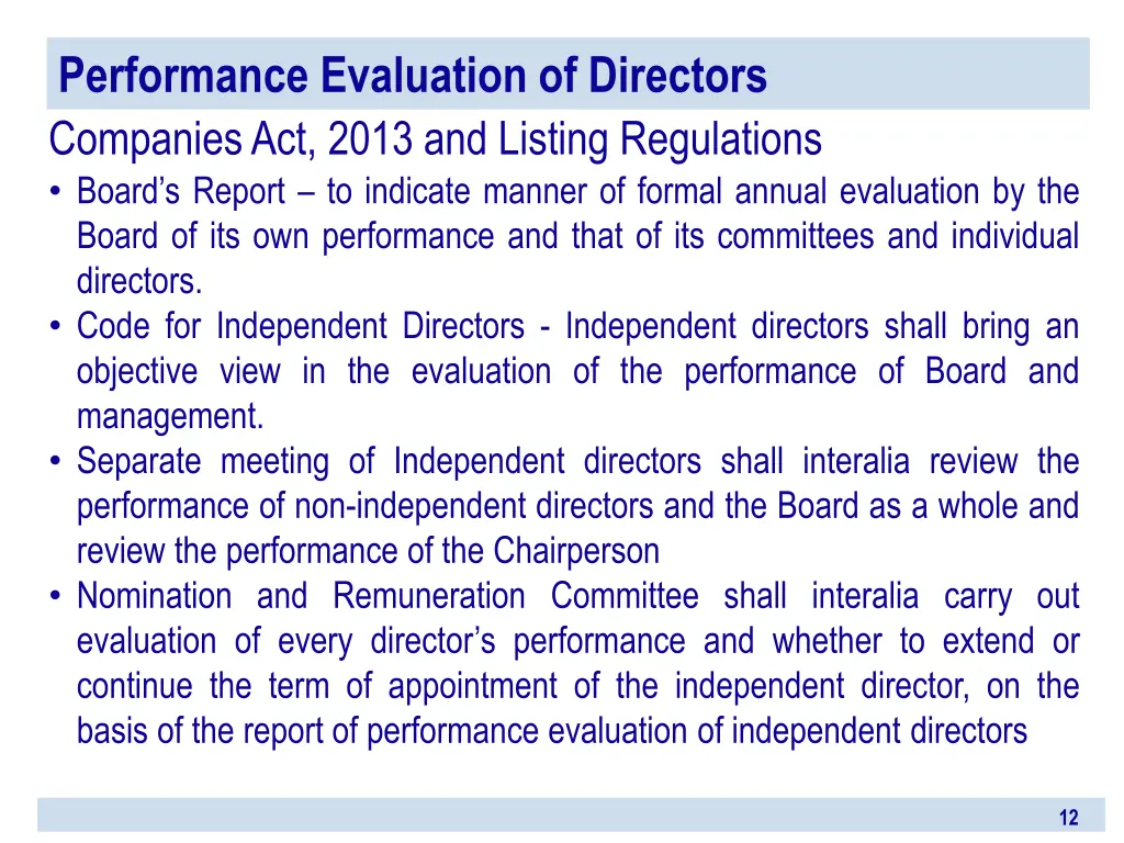 performance evaluation of directors