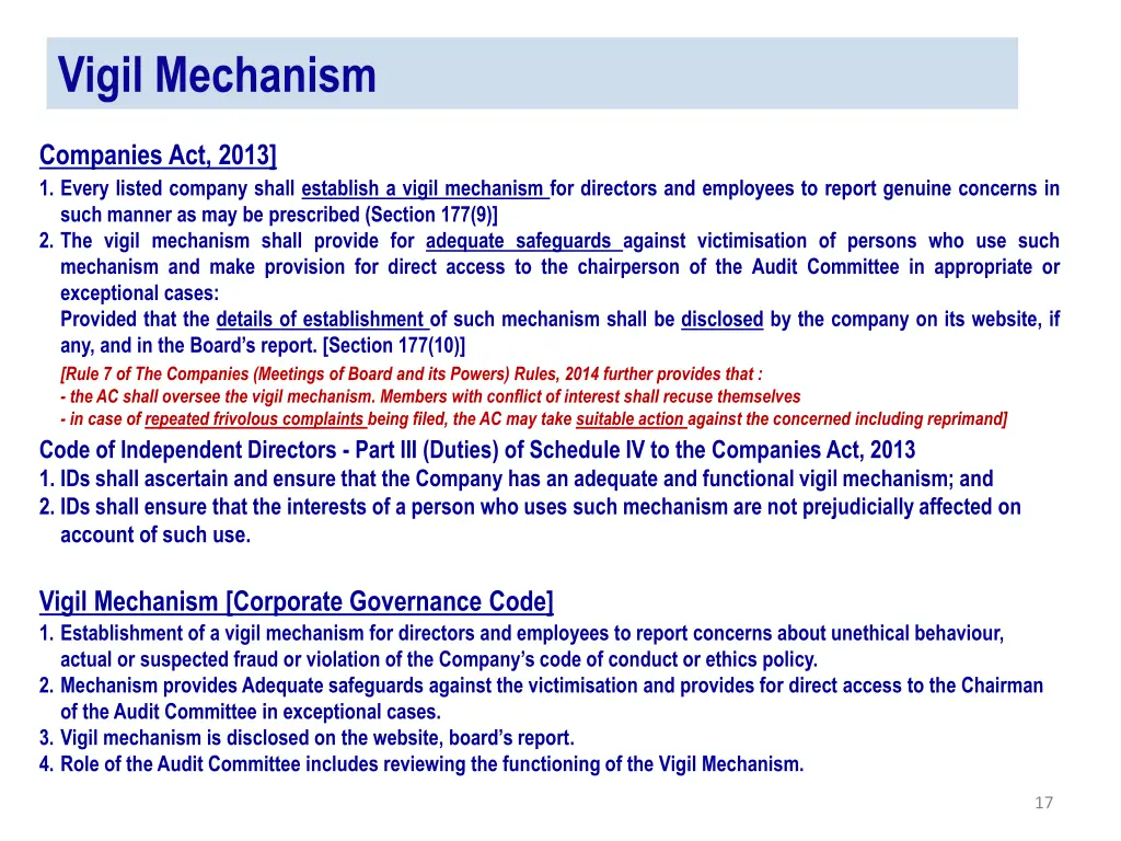 vigil mechanism