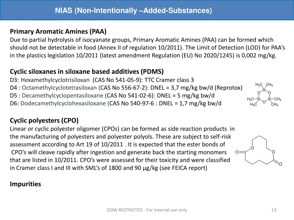 nias non intentionally added substances