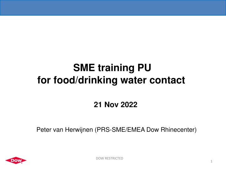 sme training pu for food drinking water contact