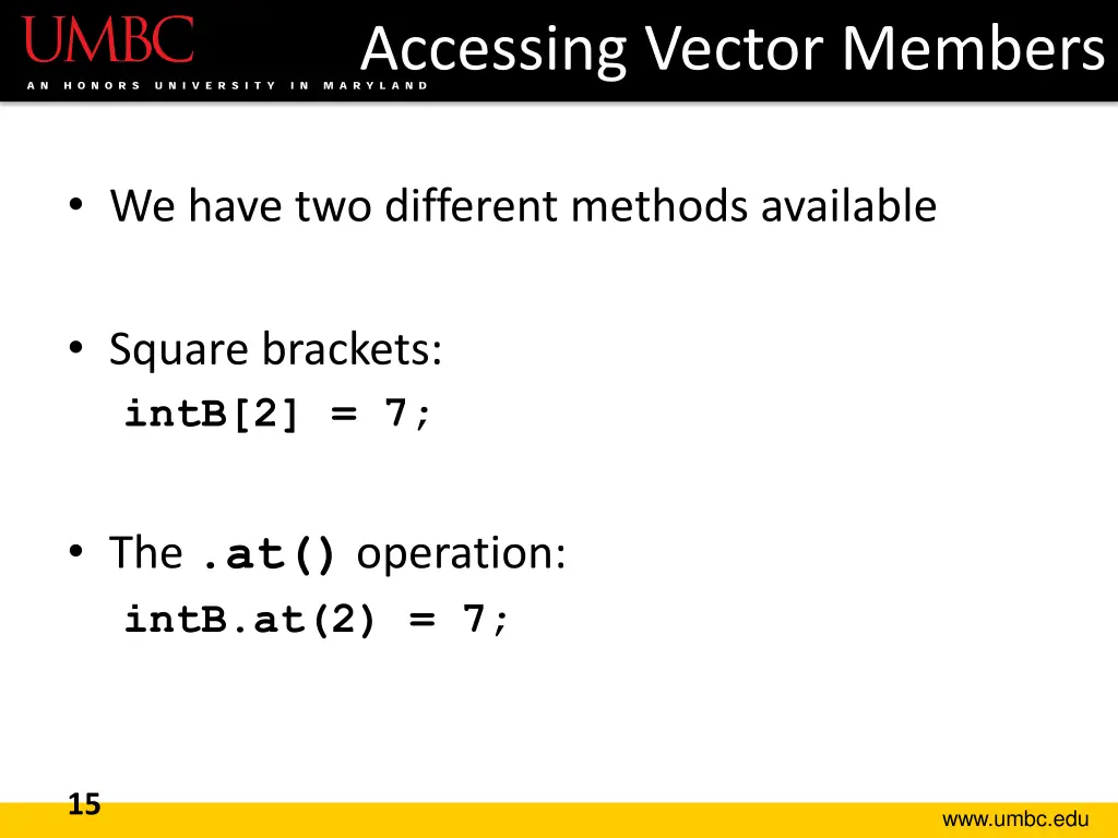 accessing vector members