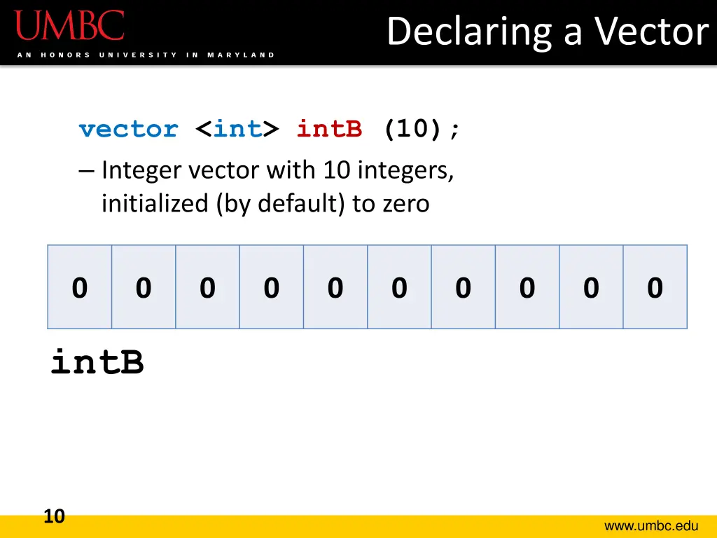 declaring a vector 1