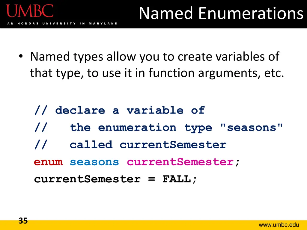 named enumerations