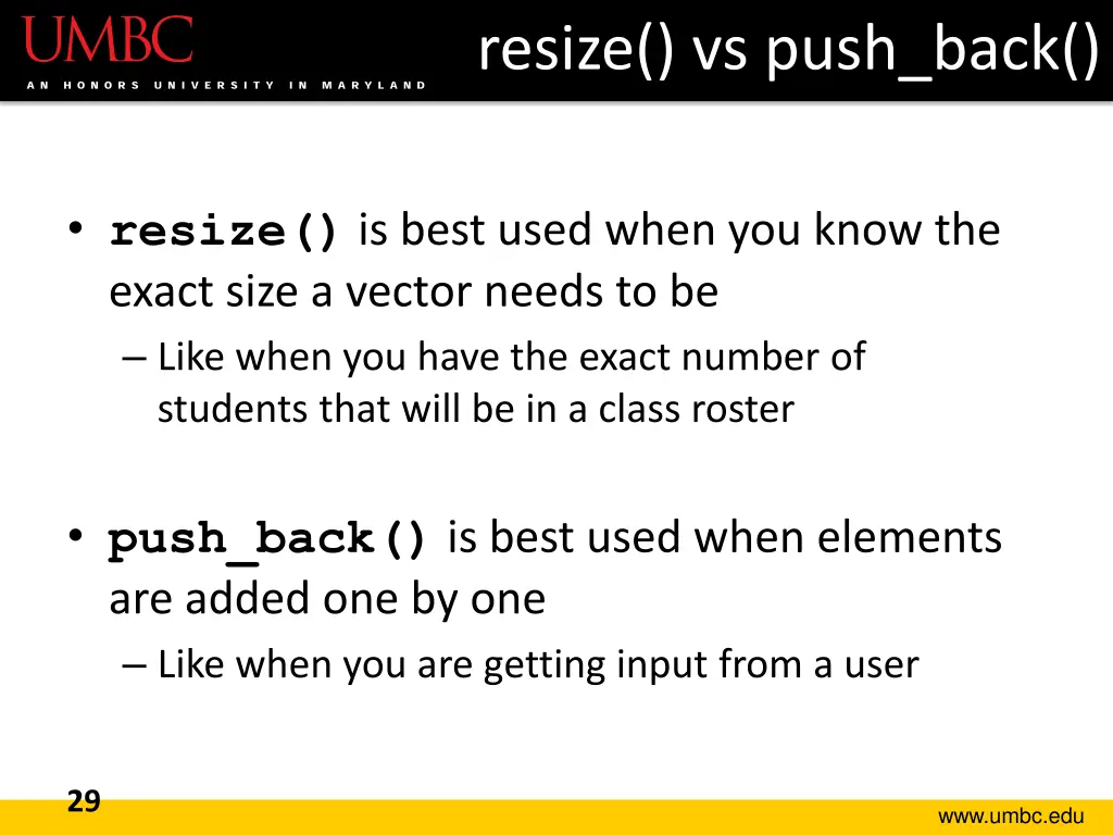 resize vs push back