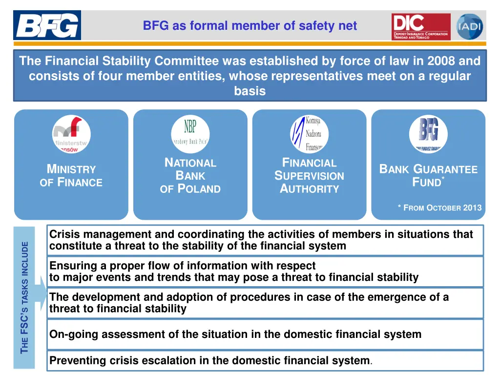 bfg as formal member of safety net