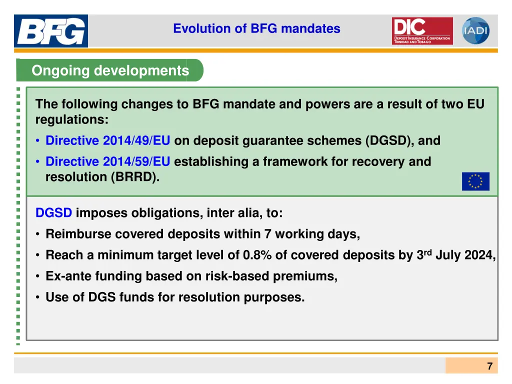 evolution of bfg mandates 5