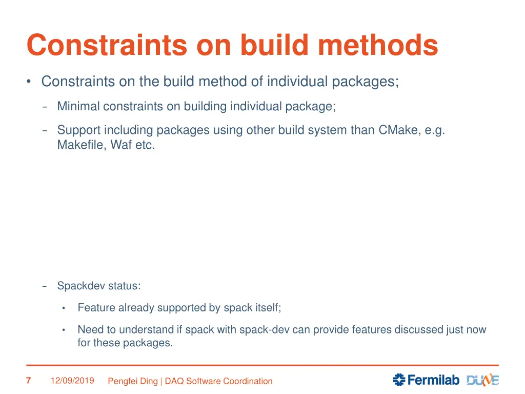 constraints on build methods