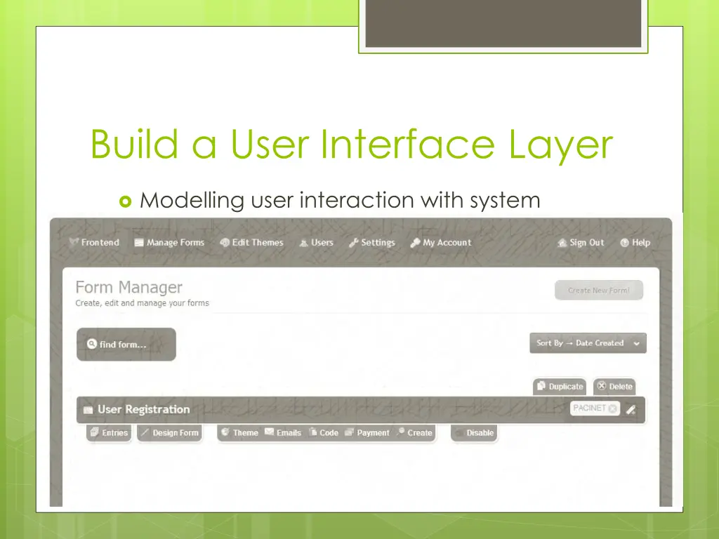 build a user interface layer
