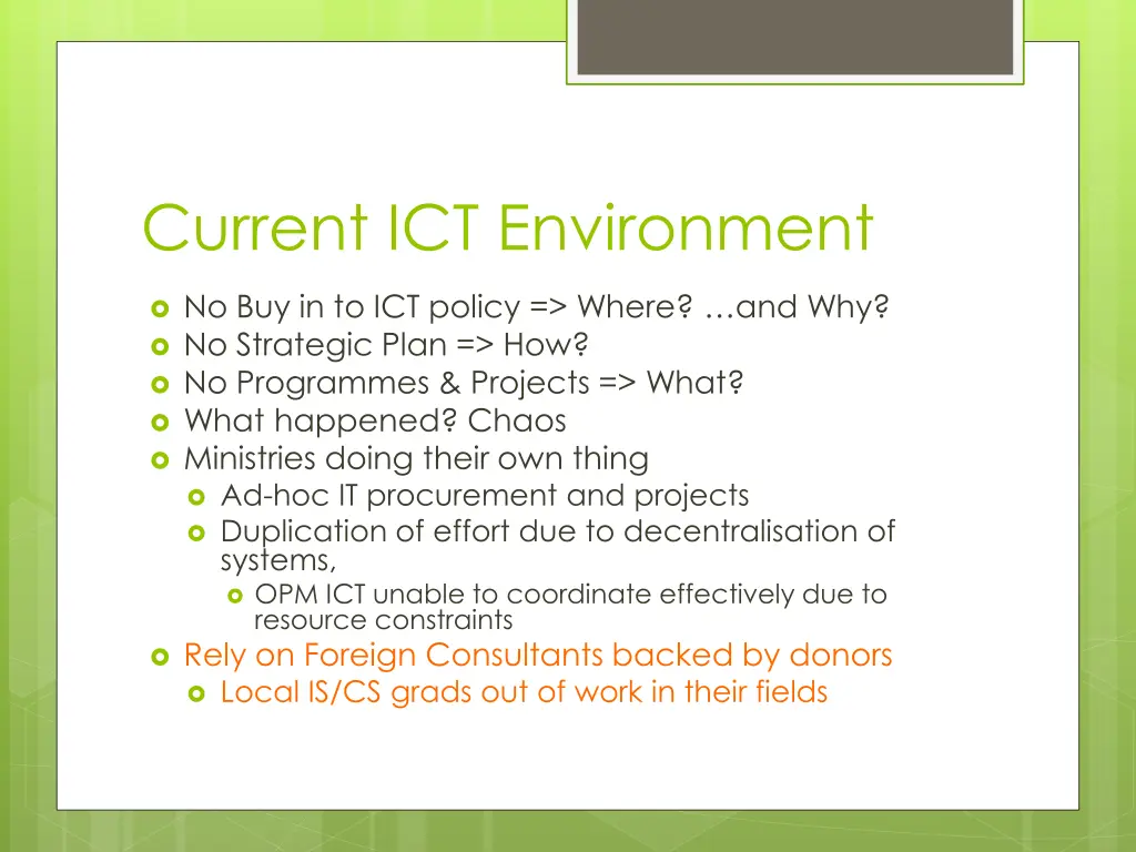 current ict environment
