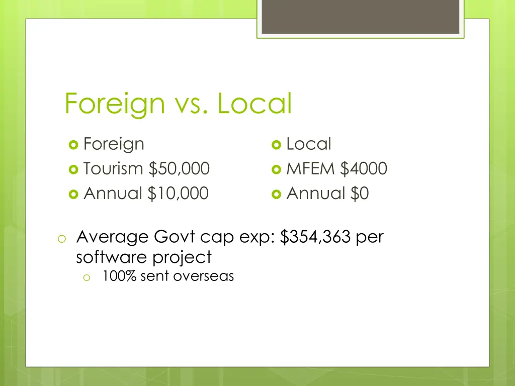 foreign vs local
