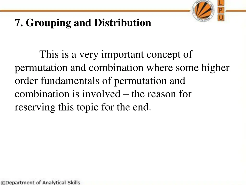 7 grouping and distribution