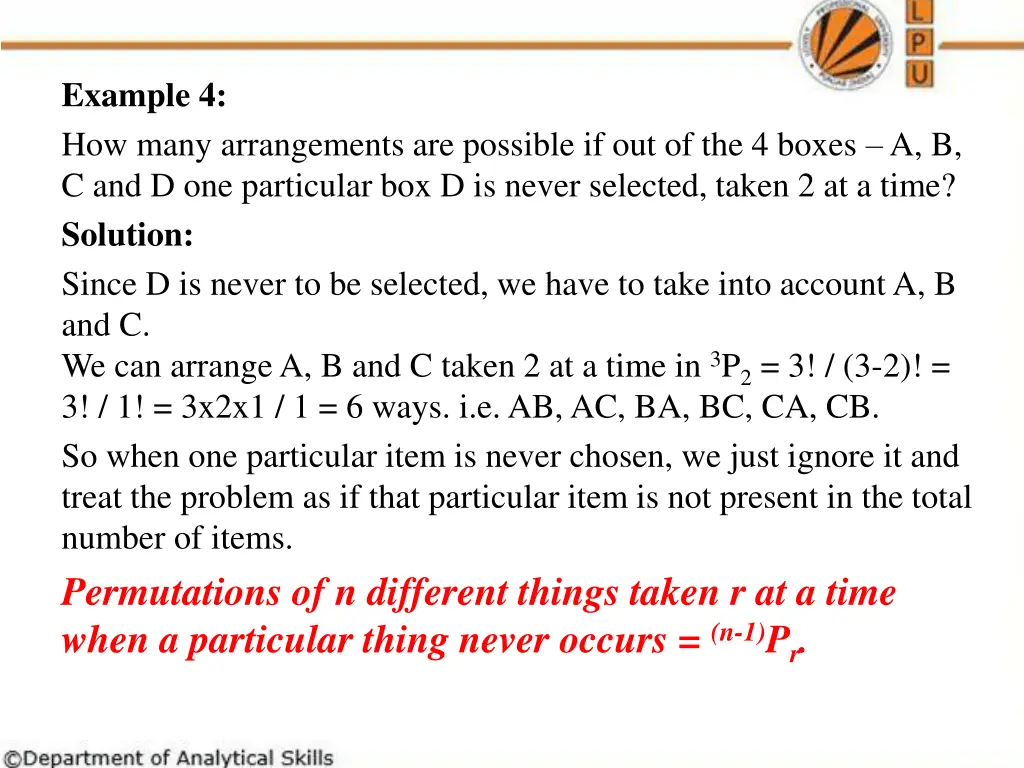 example 4 how many arrangements are possible